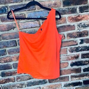 New York & Company NY&C Orange One Shoulder Blouse Women's Size XL